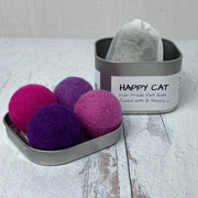 Simply B Vermont Happy Cat Gift Tin of Felt Balls