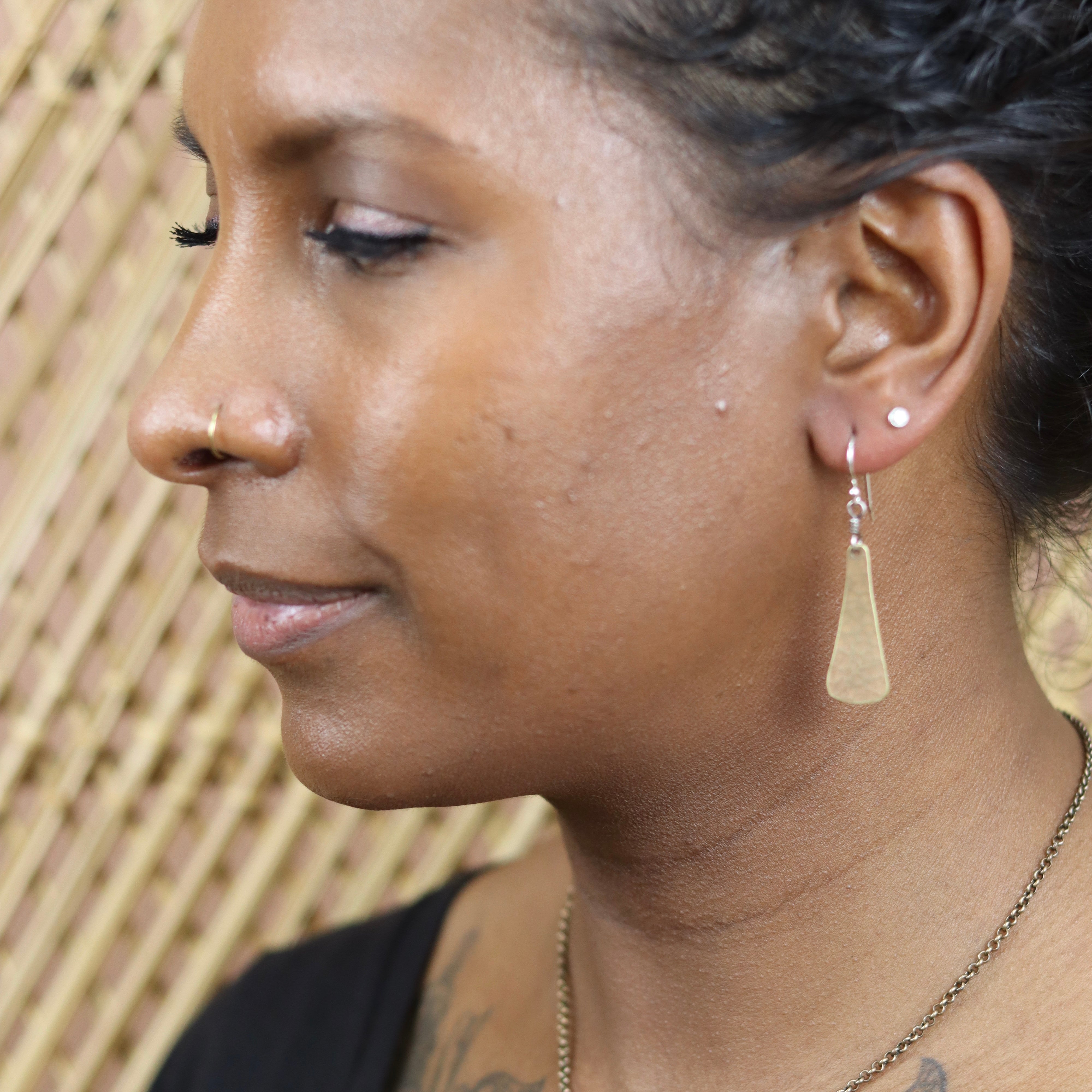 Brass Taper Earrings by jenkahnjewelry