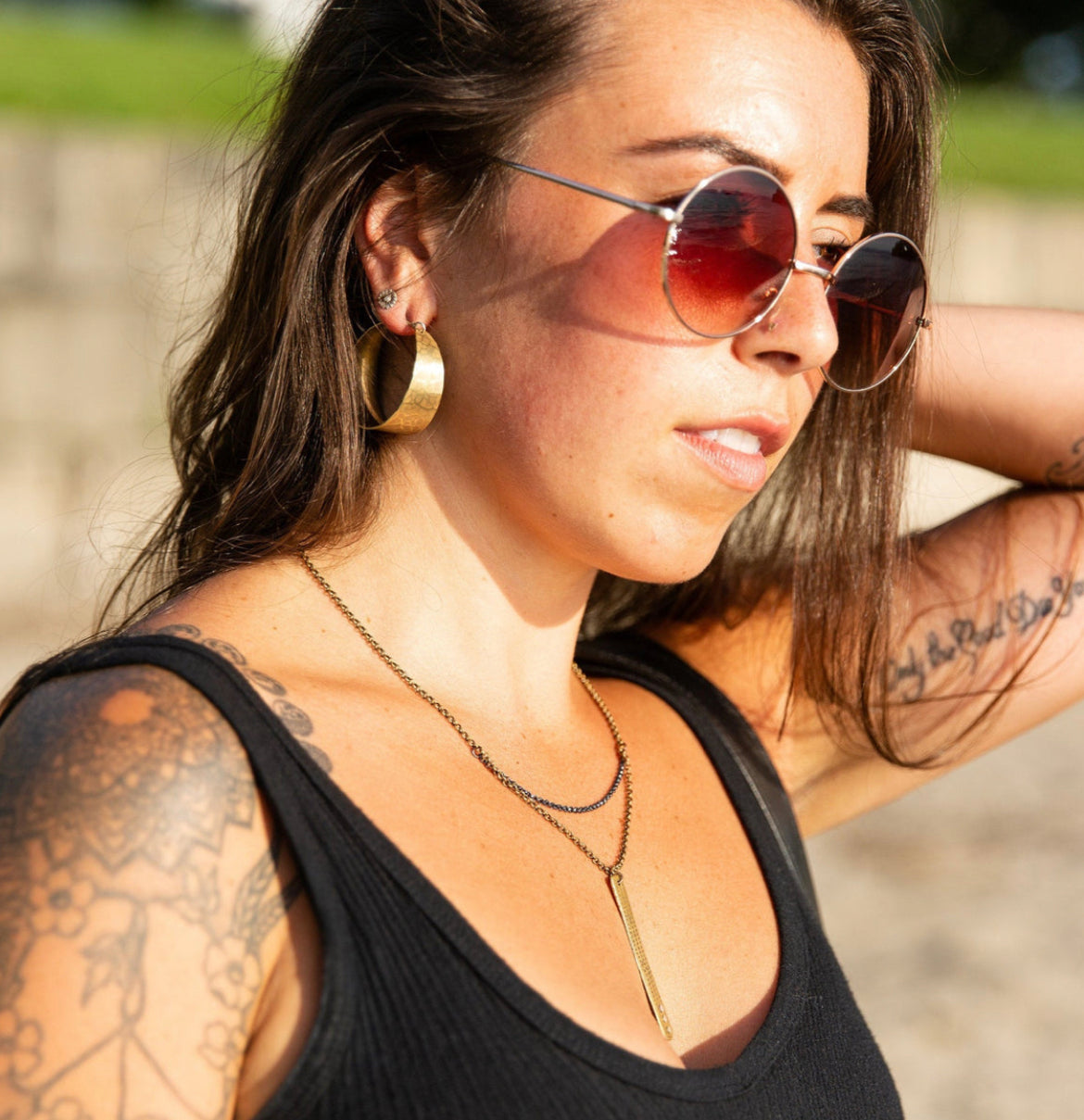 Wide Brass Hoops by jenkahnjewelry