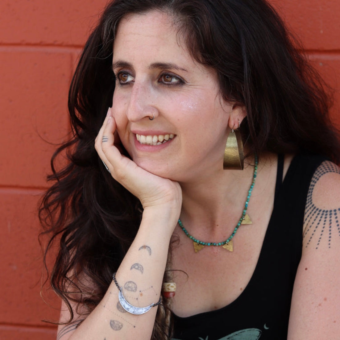 Wide Brass Hoops by jenkahnjewelry