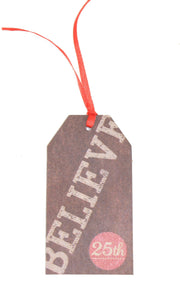 Christmas Luggage Gift Tag - Believe