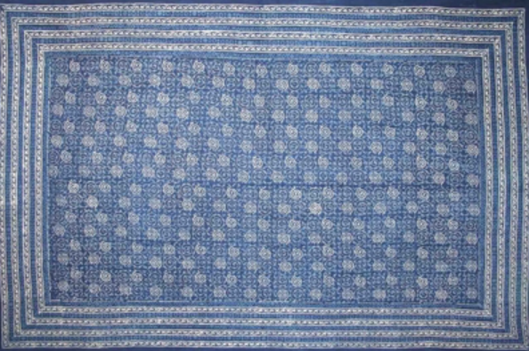 Tapestry Twin Size Indigo Dabu Pinwheel by Homeportonline