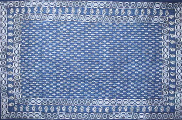 Tapestry Twin Size Indigo Dabu Leaf by Homeportonline