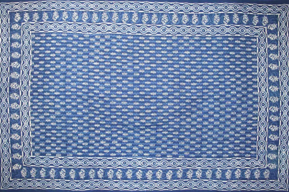Tapestry Full Size Indigo Geo Dabu Leaf by Homeportonline