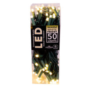 50-Light 5mm Warm White Frosted LED Green Wire Light Set