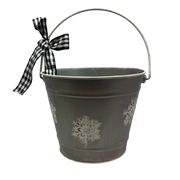 Metal Christmas Snow Bucket - Small