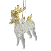 Spunglass Ornament - Gold Reindeer