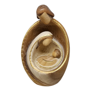 Modern Style Holy Family Carved Nativity - Ash Wood - 6 Inch