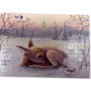 Resting Fawn Winter  Miniature Advent Calendar Card