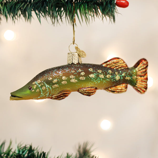 Pike Fish Glass Ornament