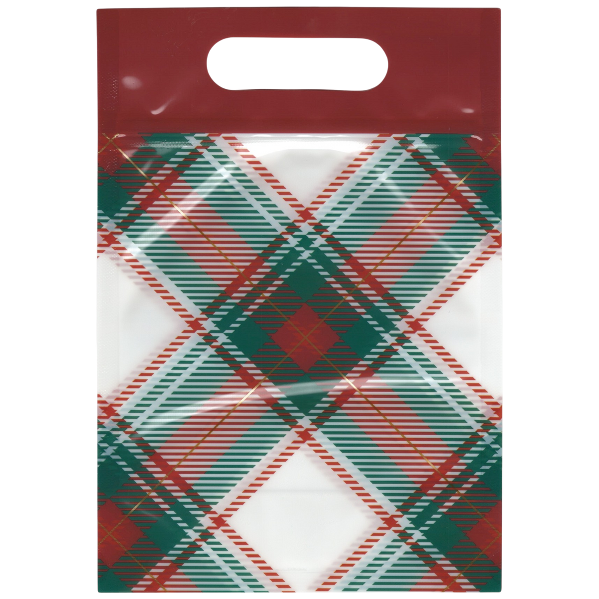 Resealable Treat Bags – Tartan Plaid with Zipper (Set of 12)