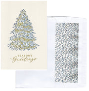 Silver Iridescent Embossed Tree Card Collection