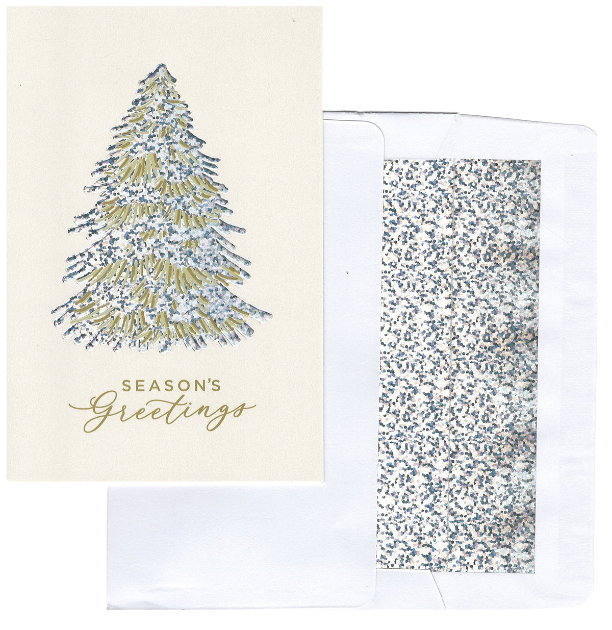 Silver Iridescent Embossed Tree Card Collection