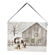Fiber Optic Lighted Canvas Art - Grazing at the Barn