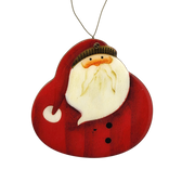 Whimsical Chubby Santa Wooden Ornament