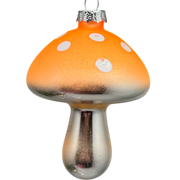 Orange Glow-In-The-Dark Glass Mushroom Ornament