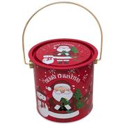 Gift Tin with Handle and Lid - Santa and Friends
