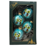 Krebs Value Glass Ball 4 pack - Powder Blue Owls