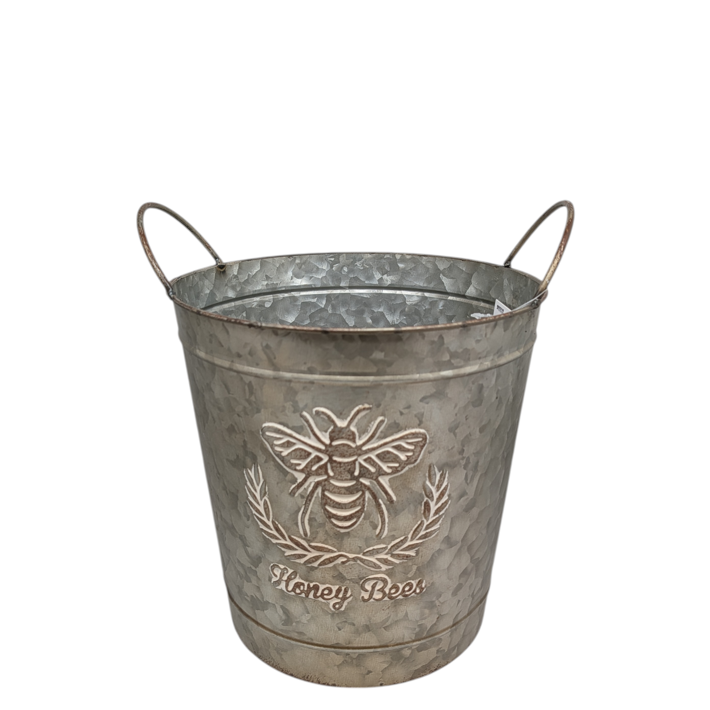 Honey Bee Embossed Galvanized Bucket -