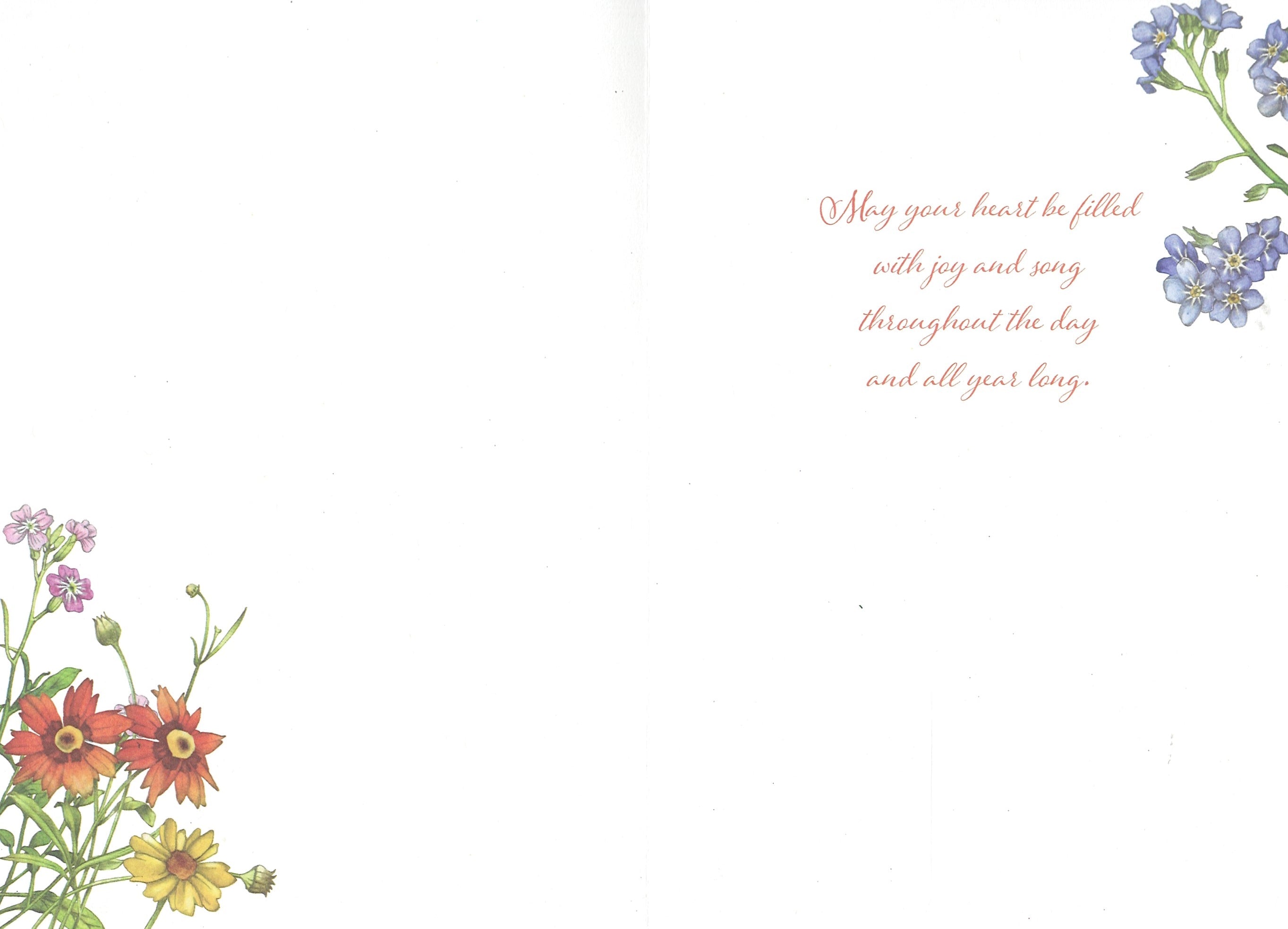 Wildflower Songbird Birthday Card  - Birthday Card