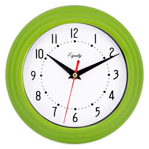 Wall Clock Analog Equity 8” Face-white Frame-green by Homeportonline