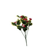 13-Inch Faux Green Holly With Red Berries