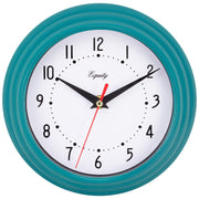 Wall Clock Analog Equity 8” Face-white Frame-blue-teal by Homeportonline