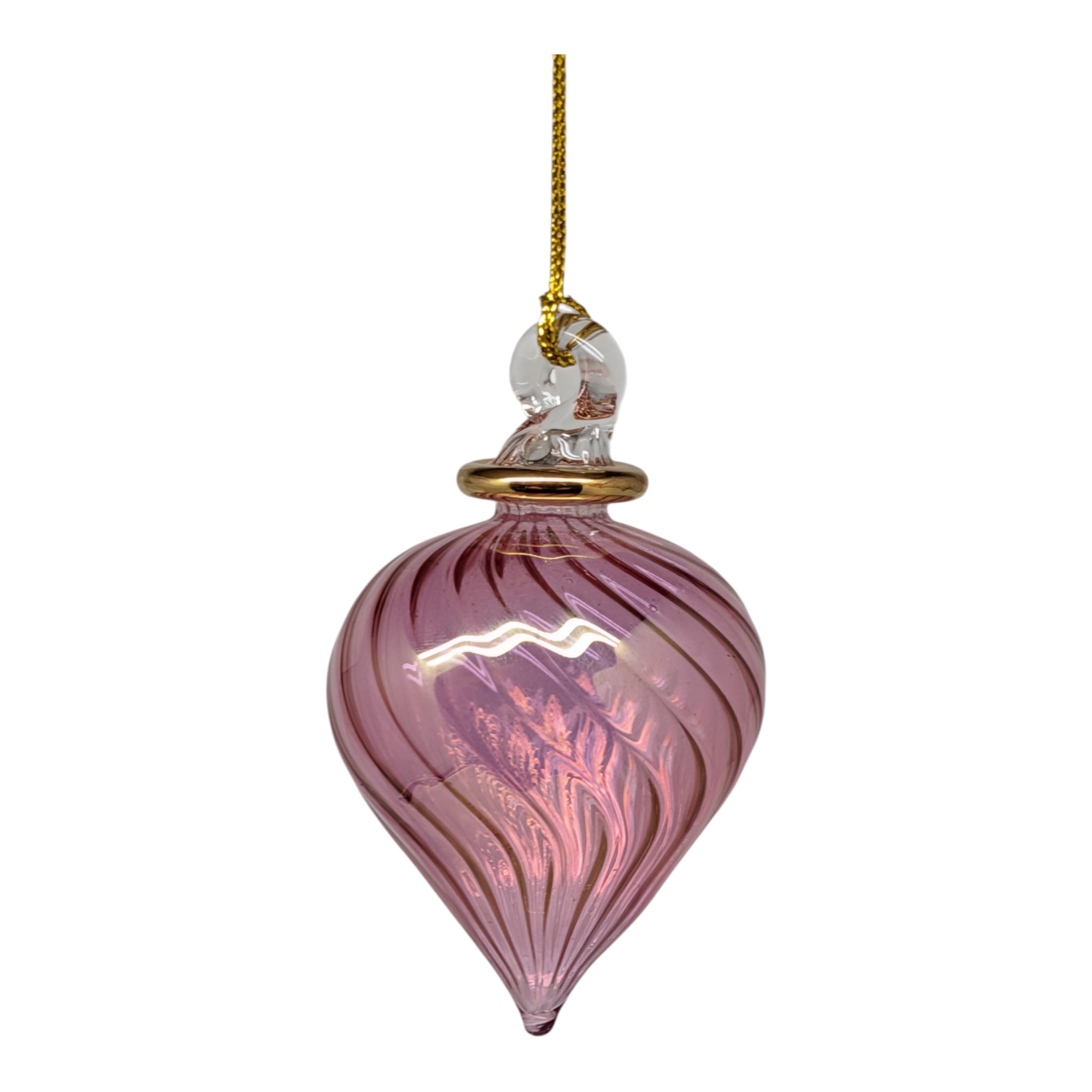 Mauve Perfume Bottle with Elephant Stopper and Gold Crown