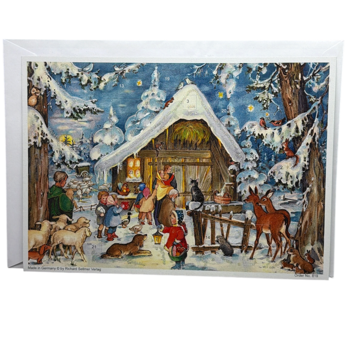 Glittered Advent Calendar - Village View