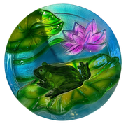Frog Fused Glass Bird Bath