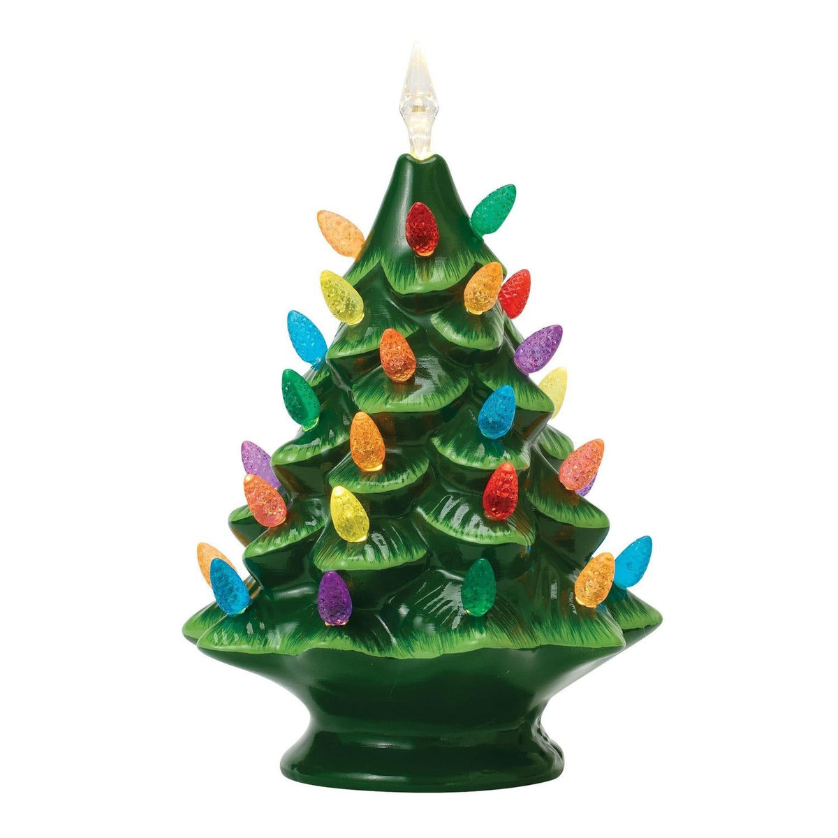 Lighted Ceramic Christmas Tree - 13 inch