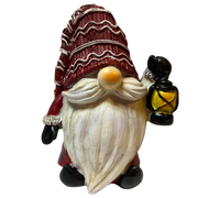 Holiday Gnome With Lantern Figurine