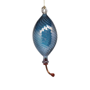 Blown Egyptian Glass Hummingbird Feeder - Blue