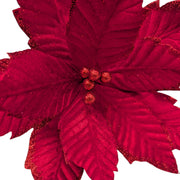 Poinsettia Pick - Red - 12 inch Bloom - 10 Inch Stem