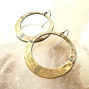 Brass Orijen's Divine Circle Medallion Earrings