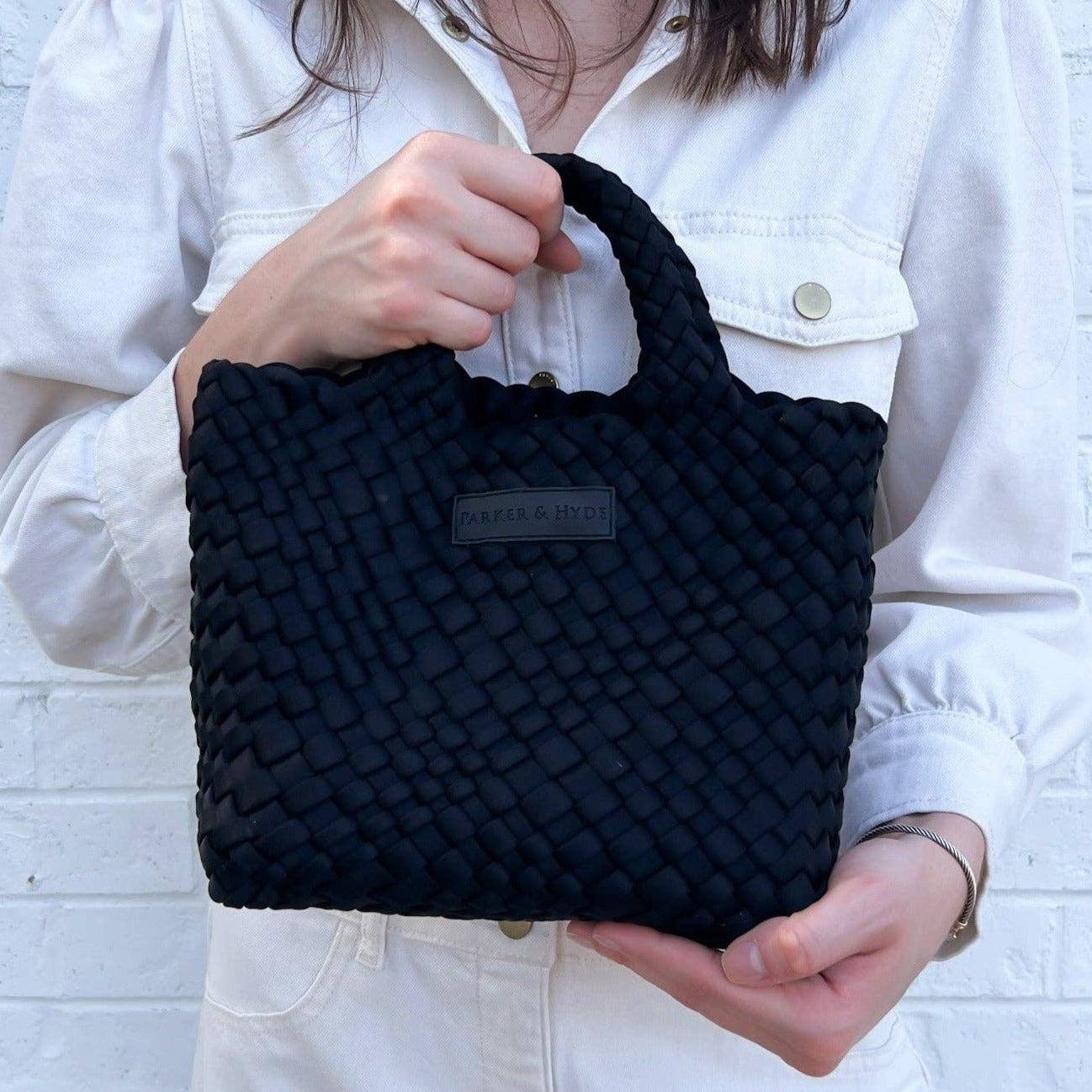 Jet Black Woven Mini Tote by elliparr