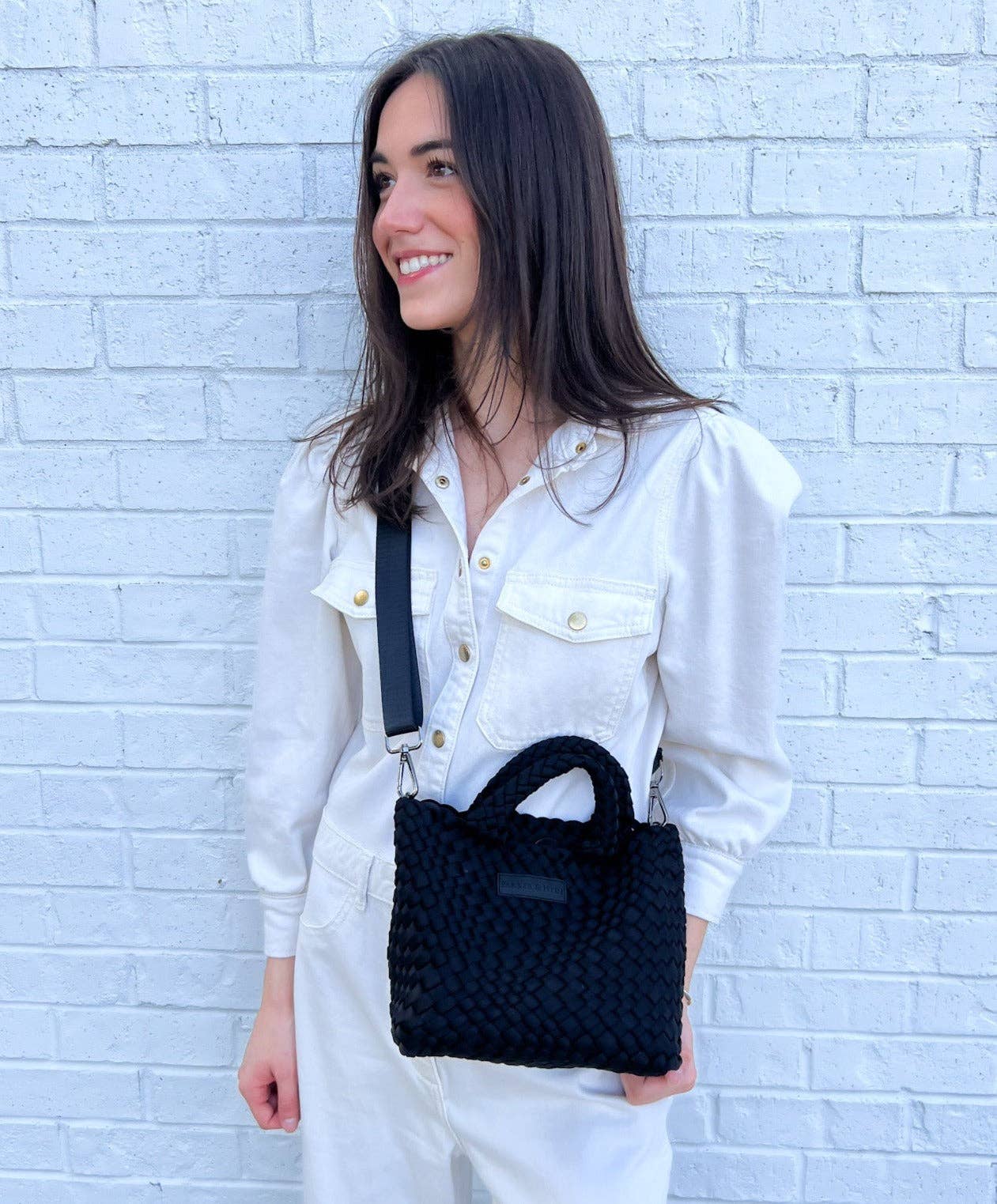 Jet Black Woven Mini Tote by elliparr