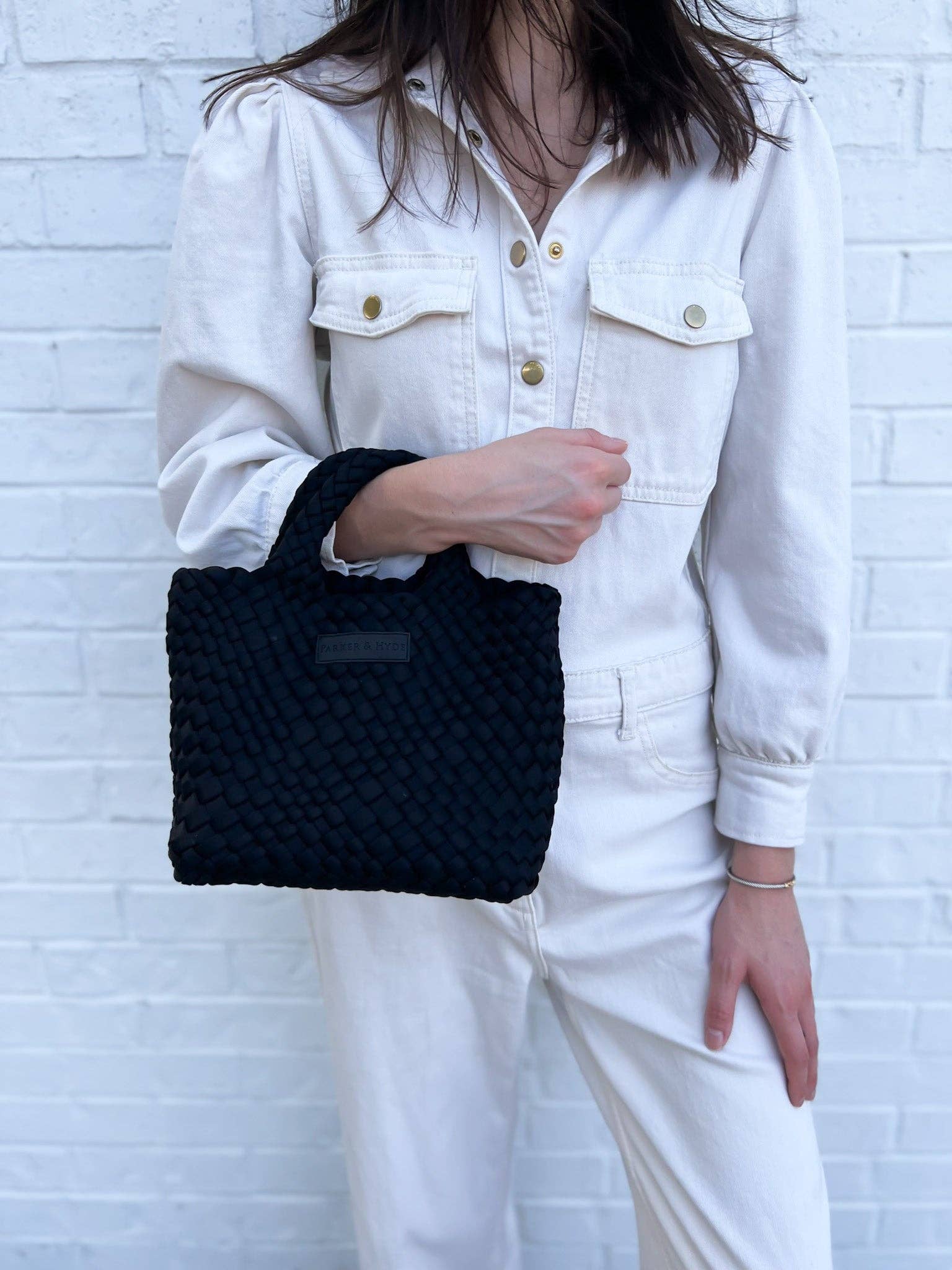 Jet Black Woven Mini Tote by elliparr