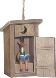 Outhouse with Deer Inside Ornament