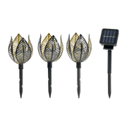 Solar Powered Copper Lily lights - set of 3
