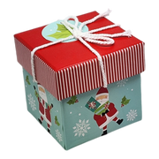 Gift Box Cube for Gift Cards - 3" x 3" - Santa