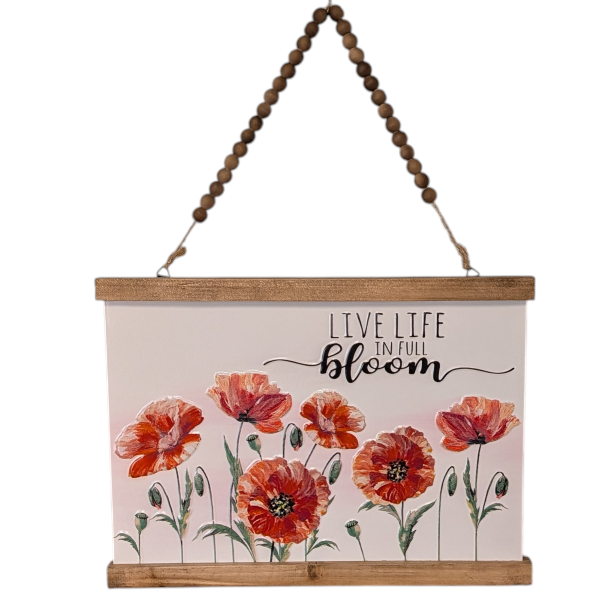 Live Life in Full Bloom - Embossed Metal Wall Art