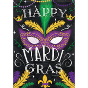 Beads and Feathers Mardi Gras Durasoft Flag - 12" x 18"