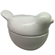 Bird Covered Candle Dish - Fresh Linen