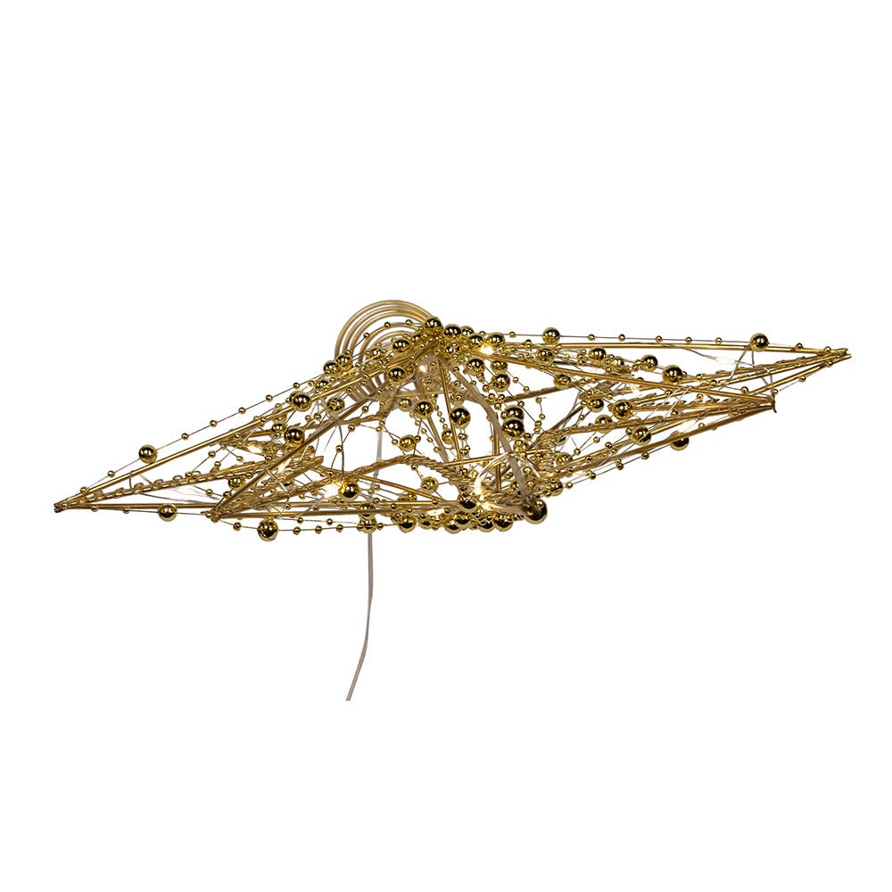 8-Point Gold Metal Star Treetop - 19.7 Inches