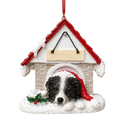 Ceramic Doghouse Ornament - Border Collie