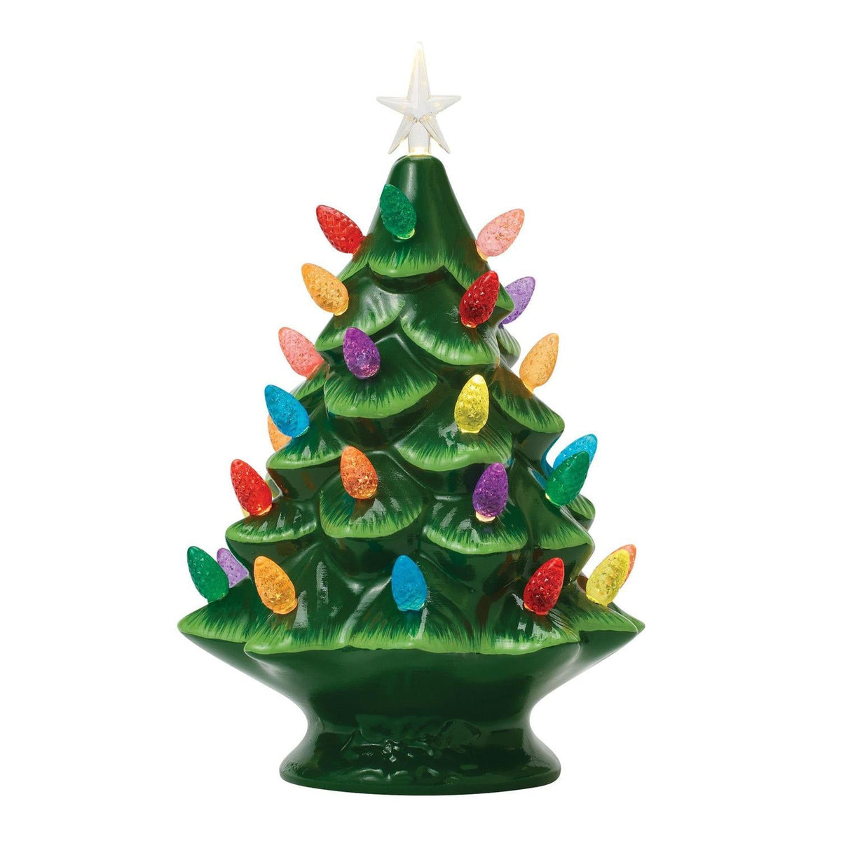 Lighted Ceramic Christmas Tree - 13 inch