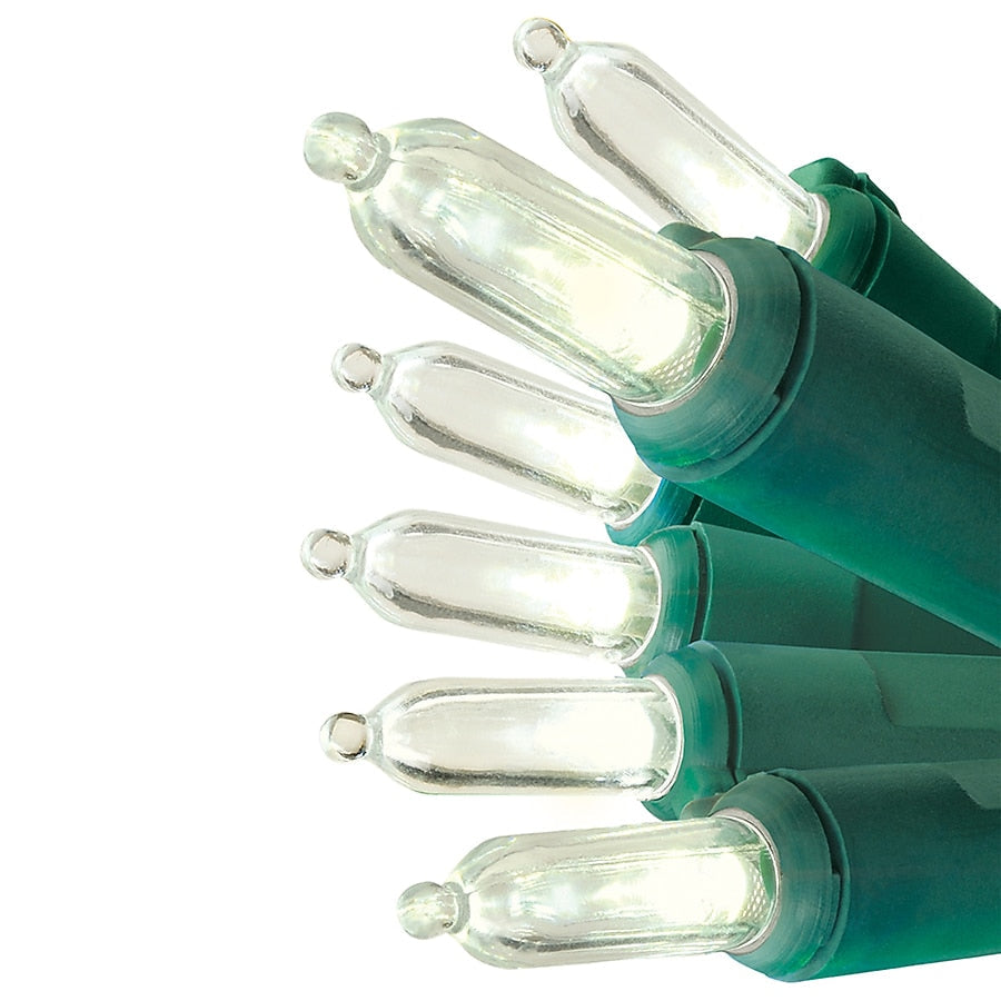 Warm White LED String Lights - 100 Light - Green Wire