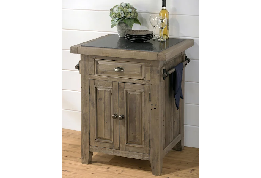 Slater Mill Reclaimed Pine Kitchen Island Granite Top by Homeportonline