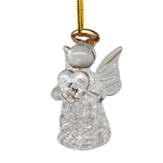 Spun Glass Angel Ornaments with Heart